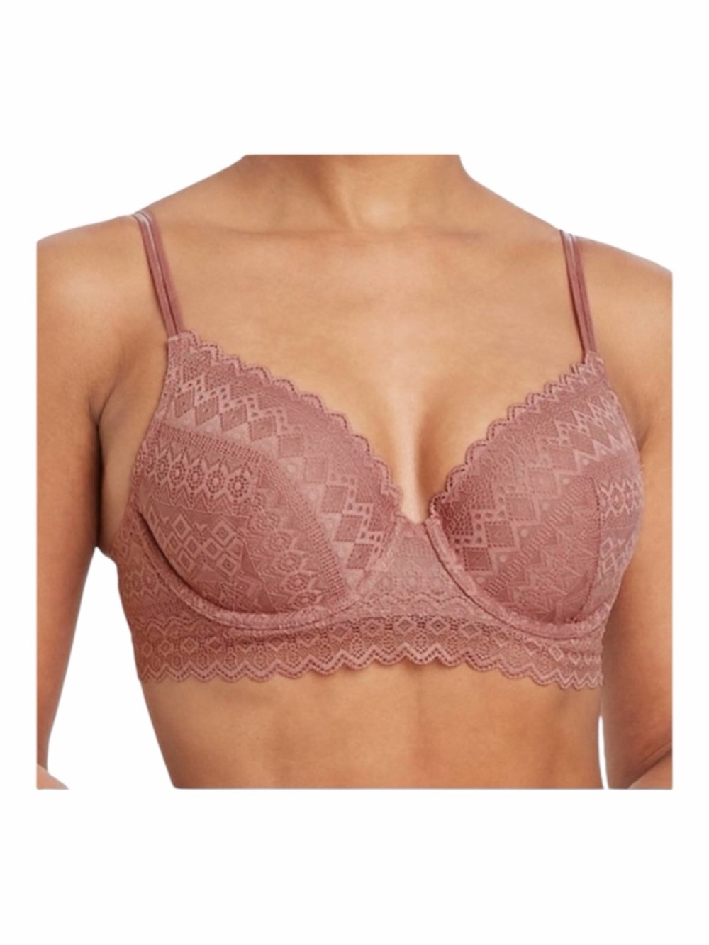 Auden Lace Longline Semi Demi Bra 40D in Mauve